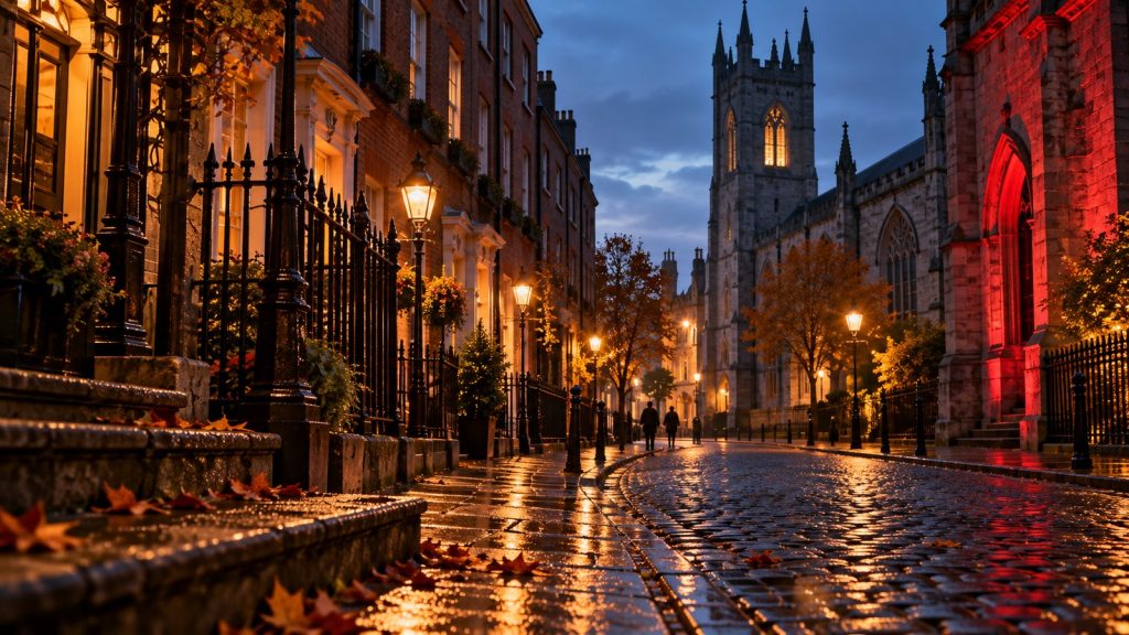 Bram Stoker Festival 2026 Gothic city street at dusk, illustrating the atmosphere of Bram Stoker Festival 2026